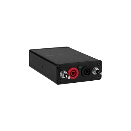 Solidne, izolowane krokodylki pomiarowe (czerwony i czarny) zamontowane na końcach zintegrowanych przewodów systemu Dayton Audio DATS V3.