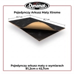 Arkusz maty wygłuszającej Dynamat Xtreme 81,2x45,7 cm z czarnym aluminiowym wykończeniem i białym logiem