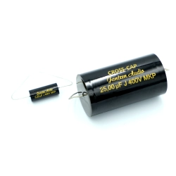 Czarny kondensator polipropylenowy Jantzen Audio Cross-Cap 0,22 uF vs 25 uf