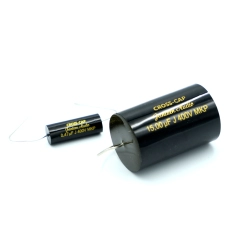 Czarny kondensator polipropylenowy Jantzen Audio Cross-Cap 0,47 uF vs 15 uf
