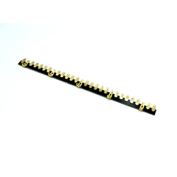 Widok z góry na listwę terminalową Jantzen Audio 28-pin o wymiarach 270 mm x 20 mm, prezentujący pełną długość i rozstaw styków.