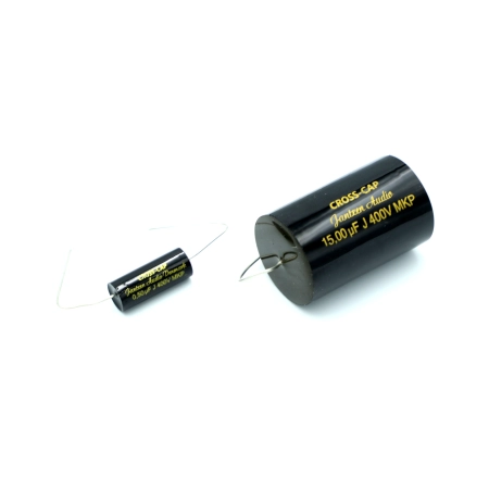 Czarny kondensator polipropylenowy Jantzen Audio Cross-Cap 0,50 uF vs 15 uf
