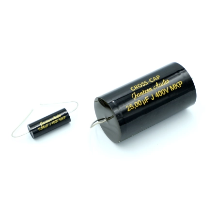 Czarny kondensator polipropylenowy Jantzen Audio Cross-Cap 0,56 uF vs 25 uf
