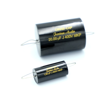 Czarny kondensator polipropylenowy Jantzen Audio Cross-Cap 1,80 uF vs 20 uf