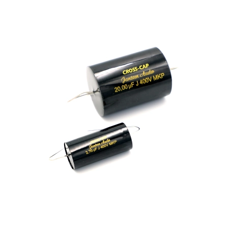Porównanie wielkości Jantzen Audio Cross-Cap 2,7 uF vs 20 uf