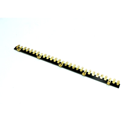 Widok z góry na listwę terminalową Jantzen Audio 28-pin o wymiarach 270 mm x 20 mm, prezentujący pełną długość i rozstaw styków.