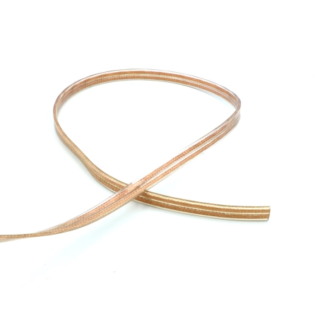 Zbliżenie na płaski kabel głośnikowy Jantzen Audio 2x1,5mm z miedzi 99,99%
