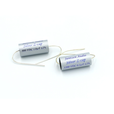 Porównanie wielkości kondensatorów Jantzen Audio Silver Z-Cap: 0,10 uF vs 1 uF
