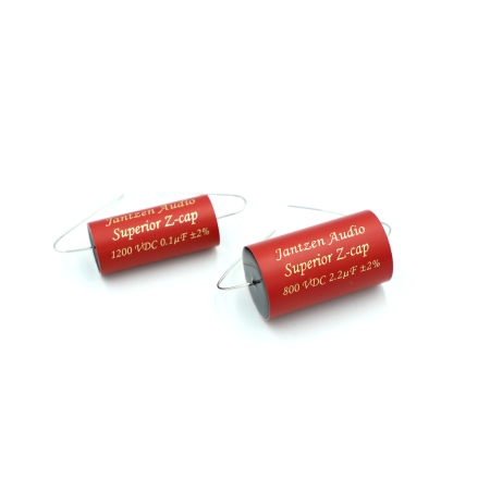 Porównanie wielkosci kondensatorów Superior z-cap 0,10 uf vs 2,2 uf