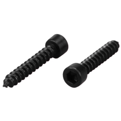 Solidny czarny wkręt imbusowy Monacor MZF-8615 o wymiarach 5 x 30 mm do montażu ciężkich głośników.