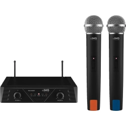 Zestaw mikrofonowy Monacor TXS-821SET – dwukanałowy odbiornik UHF i dwa mikrofony bezprzewodowe