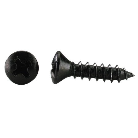 Komplet 4 sztuk wkrętów stożkowych Monacor MZF-4019 o wymiarach 4 x 19 mm w kolorze czarnym.