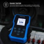 Ekran testera Recoil MST-1 w trybie Distortion Detector używanego do ustawiania czułości Gain we wzmacniaczu.