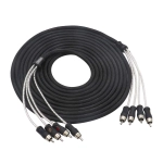 4-kanałowy przewód sygnałowy RCA Recoil PCI417 5m w czarnym oplocie nylonowym