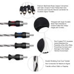 Komplet czterech wtyków RCA Recoil PCI417 z mosiądzu z wykończeniem Satin Chrome