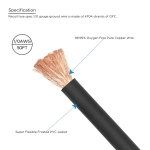 Przewód Recoil PG0-50 - kabel zasilający czarny 0AWG 53mm2 (rolka 15m) miedź Cu