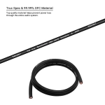 Przewód Recoil PG8-150 - kabel zasilający czarny 8AWG 8,5mm2 (1 metr) miedź Cu
