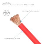 Przewód Recoil PW0-50 - kabel zasilający czerwony 0AWG 53mm2 (rolka 15m) miedź Cu