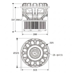 Wymiary zewnętrzne subwoofera Recoil SPL12D2 12