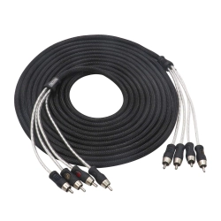 4-kanałowy przewód sygnałowy RCA Recoil PCI417 5m w czarnym oplocie nylonowym