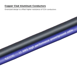 Kabel głośnikowy Recoil RS12 12AWG CCA niebiesko-czarny sprzedawany na metry.