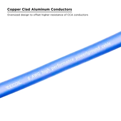 Przewód Recoil RW6-125 - kabel zasilający CCA niebieski 6AWG 16mm2 (1 metr)