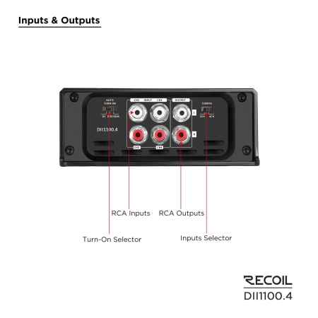 Wzmacniacz Recoil DII1400.4 - 4 x 210 watt