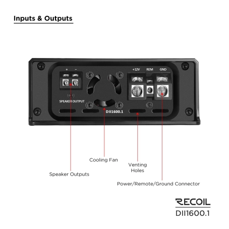Wzmacniacz Recoil DII1600.1 - 1 x 1600 watt