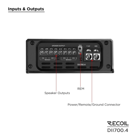 Wzmacniacz Recoil DII700.4 - 4 x 95 watt