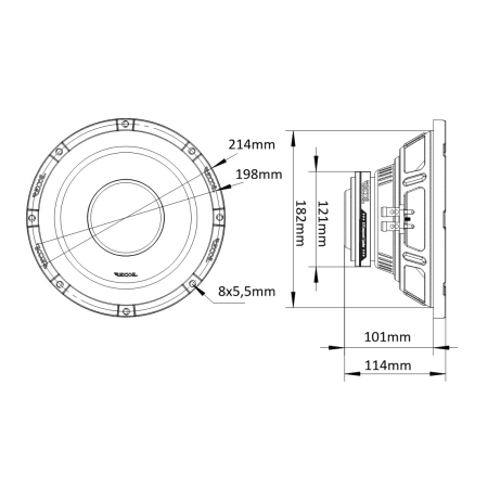 Głośnik niskotonowy Recoil LW8S4 - subwoofer 1 x 4 ohm 8