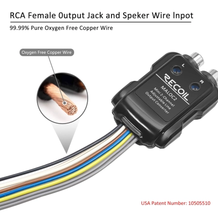 Konwerter Recoil MALOC2 - dwu kanałowy miniaturowy konwerter Hi-Low na RCA z remote