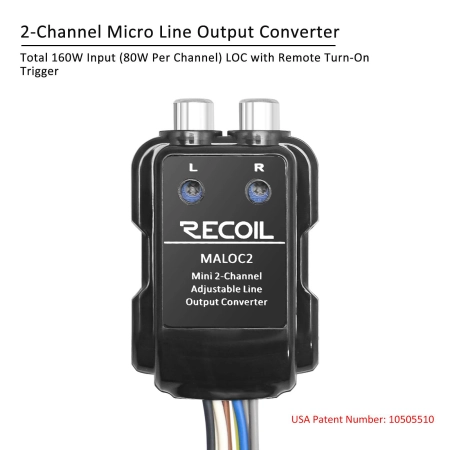 Konwerter Recoil MALOC2 - dwu kanałowy miniaturowy konwerter Hi-Low na RCA z remote