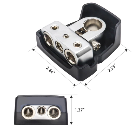 Recoil PBT-2028 - zestaw dwóch klem (+ i -) 2 x 0/2/4 AWG 2 x 8 AWG (2 szt)