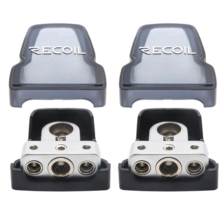 Recoil PBT-1024 - zestaw dwóch klem (+ i -) 1 x 0/2/4 AWG 2 x 4/8 AWG (2 szt)