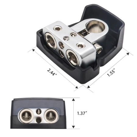 Recoil PBT-1024 - zestaw dwóch klem (+ i -) 1 x 0/2/4 AWG 2 x 4/8 AWG (2 szt)