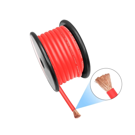 Przewód Recoil PW0-50 - kabel zasilający czerwony 0AWG 53mm2 (rolka 15m) miedź Cu