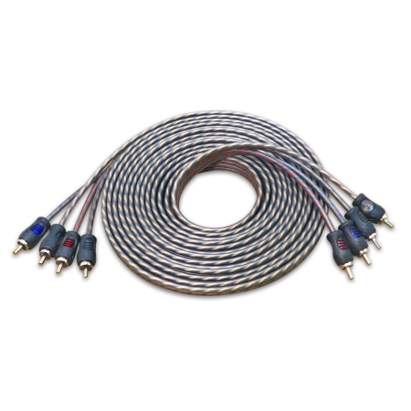 4-kanałowy przewód sygnałowy RCA Recoil RCI417 Echo Series o długości 5 m (17ft) – widok zestawu