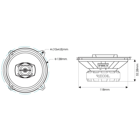 Głośniki Recoil RCX525 - para współosiowych głośników 130 mm