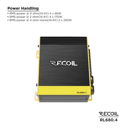 Wzmacniacz Recoil RL680.4 - 4 x 95 watt