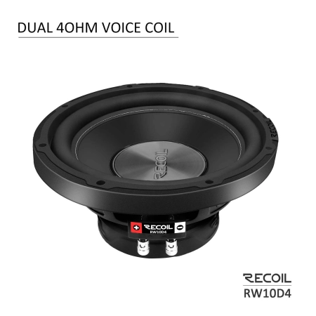 Układ magnetyczny i system chłodzenia cewki 2 cale w muzykalnym głośniku Recoil RW10D4 2x4 Ohm.