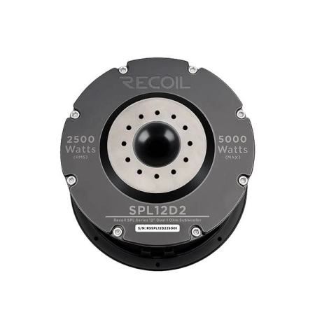 Masywny odlewany kosz aluminiowy i potrójny magnes w subwooferze Recoil SPL12D2 12