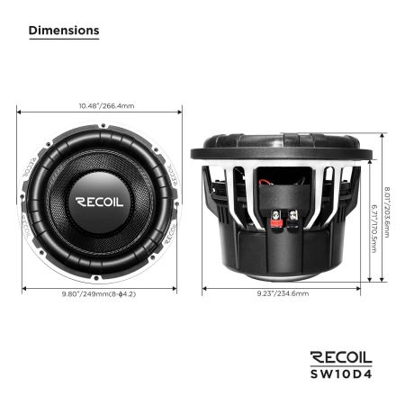 Głośnik niskotonowy Recoil SW10D4 - subwoofer 2 x 2 ohm 10