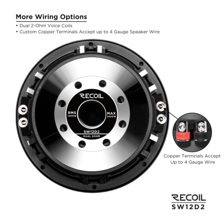 Głośnik niskotonowy Recoil SW12D2 - subwoofer 2 x 2 ohm 12