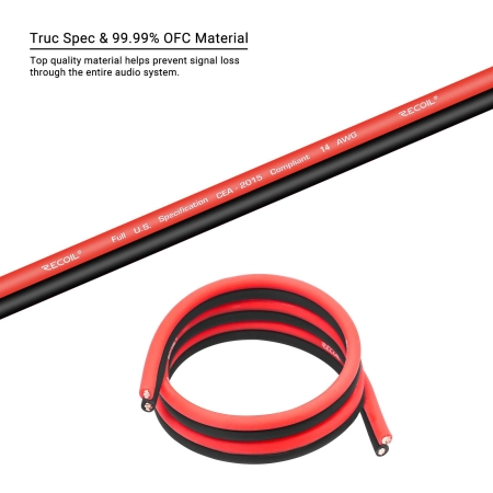 Przewód Recoil SW14-250 - przewód głośnikowy 2 x 2,5 mm2 14AWG (1 metr) miedź Cu