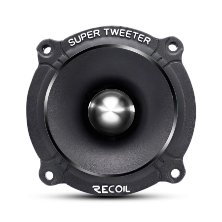Konstrukcja typu Bullet Tweeter w głośniku Recoil TW250 z aluminiową membraną