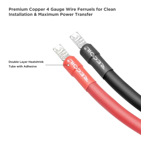 Srebrzone tulejki miedziane Recoil WF412 4 AWG z systemem podwójnej izolacji plus i minus.