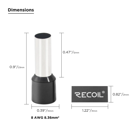Tulejki Recoil WF820 dokladne wymiary